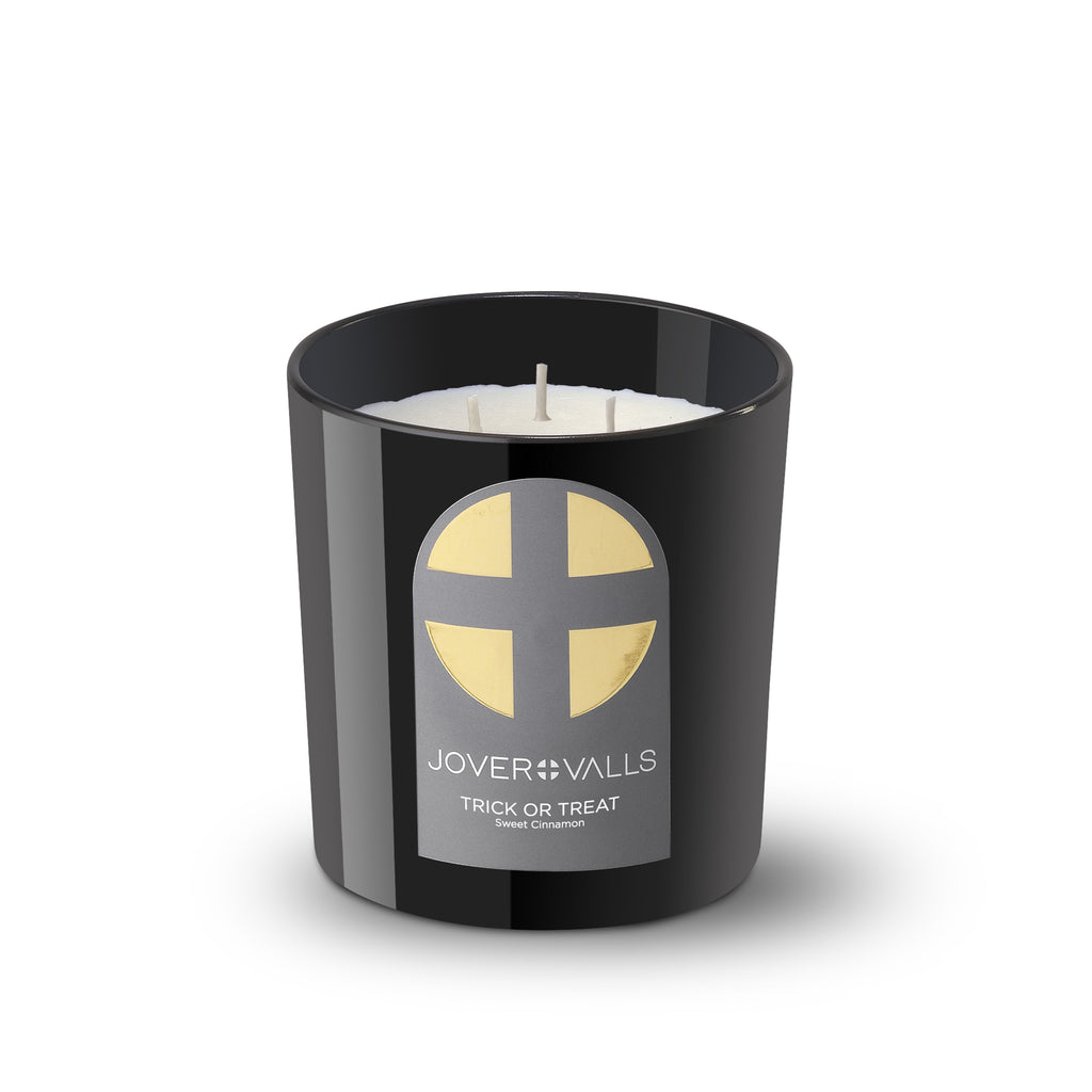 Vela decorativa artesanal de cristal negro con cuatro fragancias