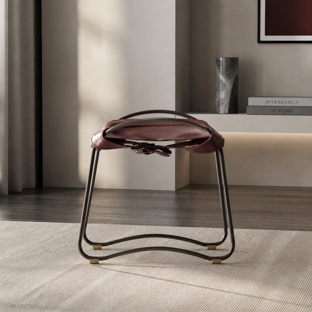 Hug Footstool - Handcrafted with Cowhide Leather