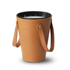 Cesta. Porta velas de cuero con detalles de latón XXL