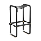 Taburete de bar Wanderlust - Hecho a mano en cuero y acero, personalizable