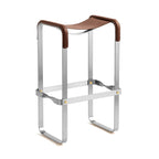 Taburete de bar Wanderlust - Hecho a mano en cuero y acero, personalizable