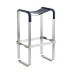Taburete de bar Wanderlust - Hecho a mano en cuero y acero, personalizable