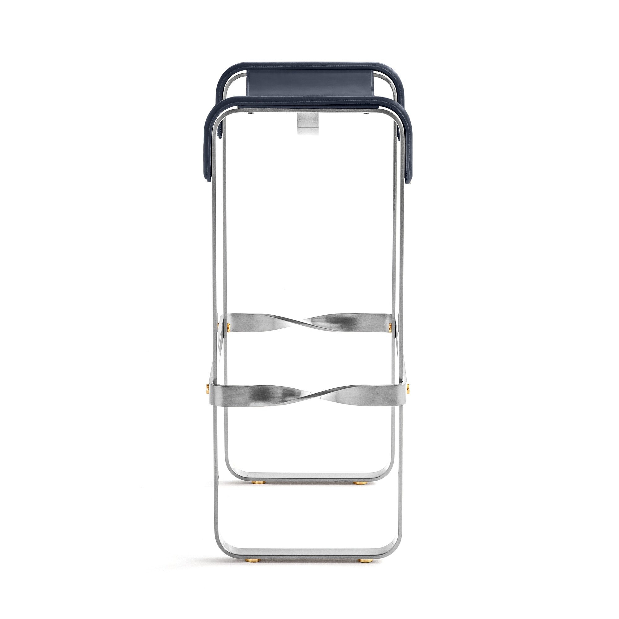 Taburete de bar Wanderlust - Hecho a mano en cuero y acero, personalizable