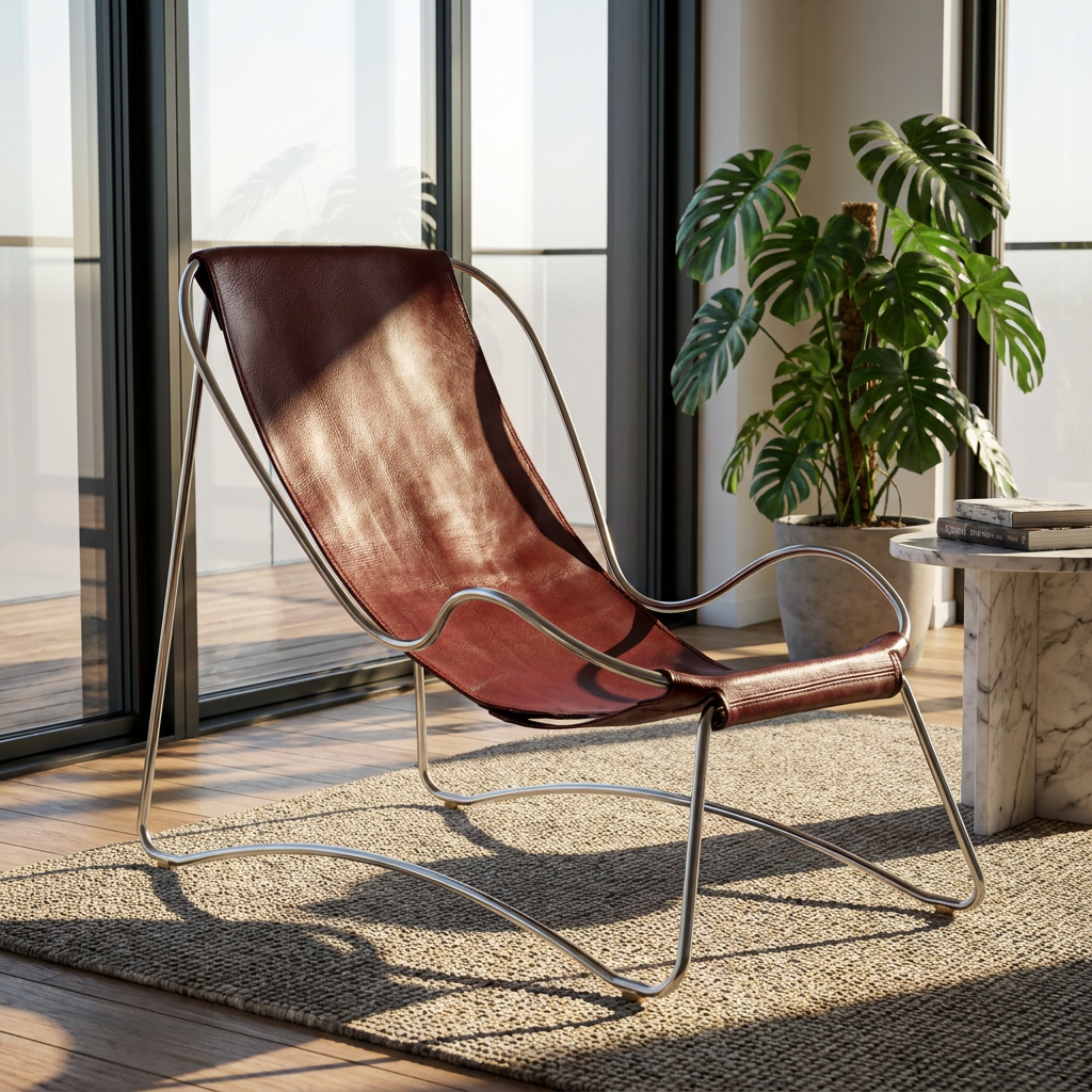 Hug Chaise Longue - Artisanal Design in Cowhide Leathe