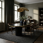 Mesa Antique Boutique de comedor - Mid Century con doble pedestal