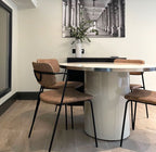 Mesa Antique Boutique Redonda - Mid-Century con Base Central
