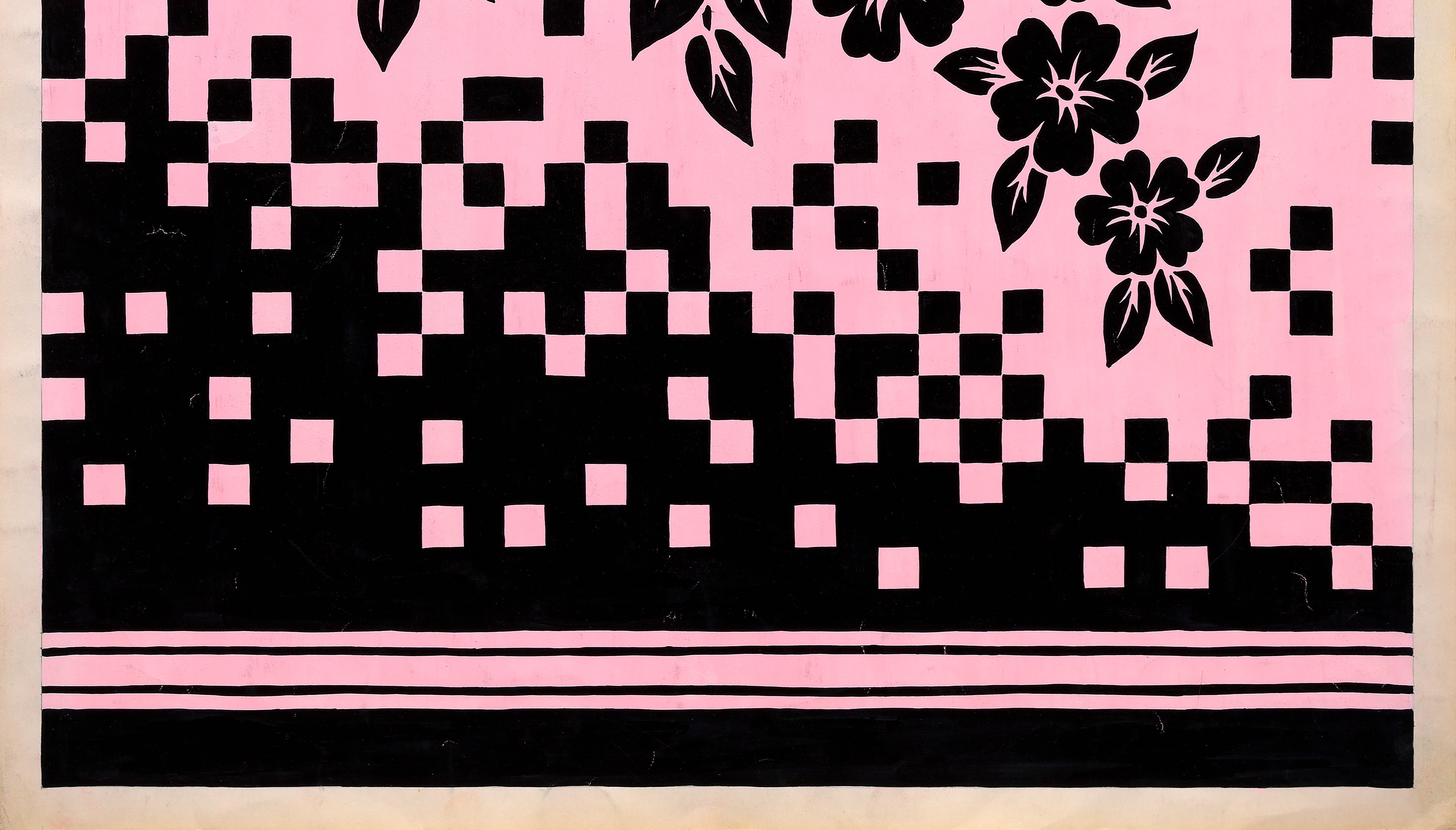 Diseño Textil Original Años 70 - Gouache Abstracto "Composición 3"