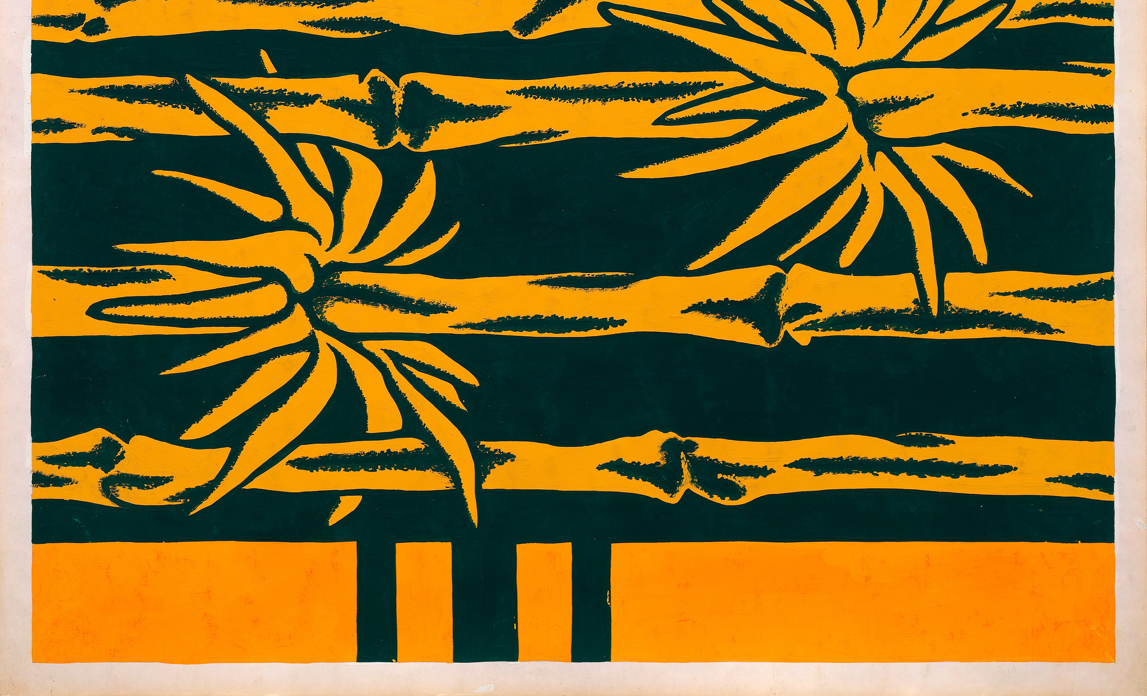 Diseño Textil Original Años 70 - Gouache Abstracto "Composición 4"