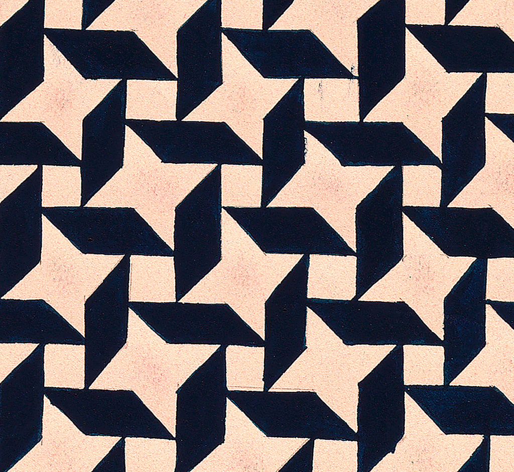 Diseño Textil Original Años 70 - Gouache Abstracto 2Composición 9"