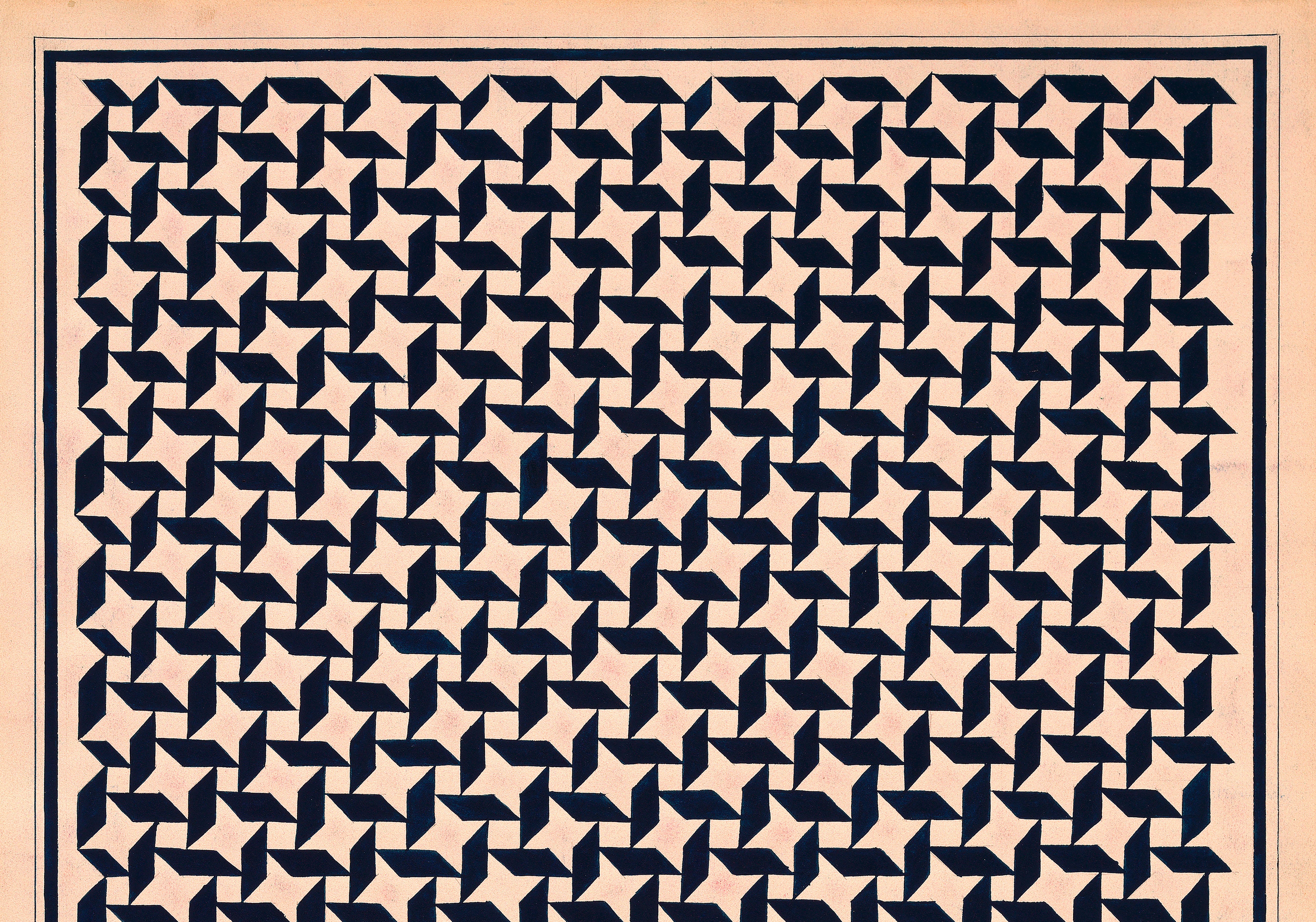 Diseño Textil Original Años 70 - Gouache Abstracto 2Composición 9"