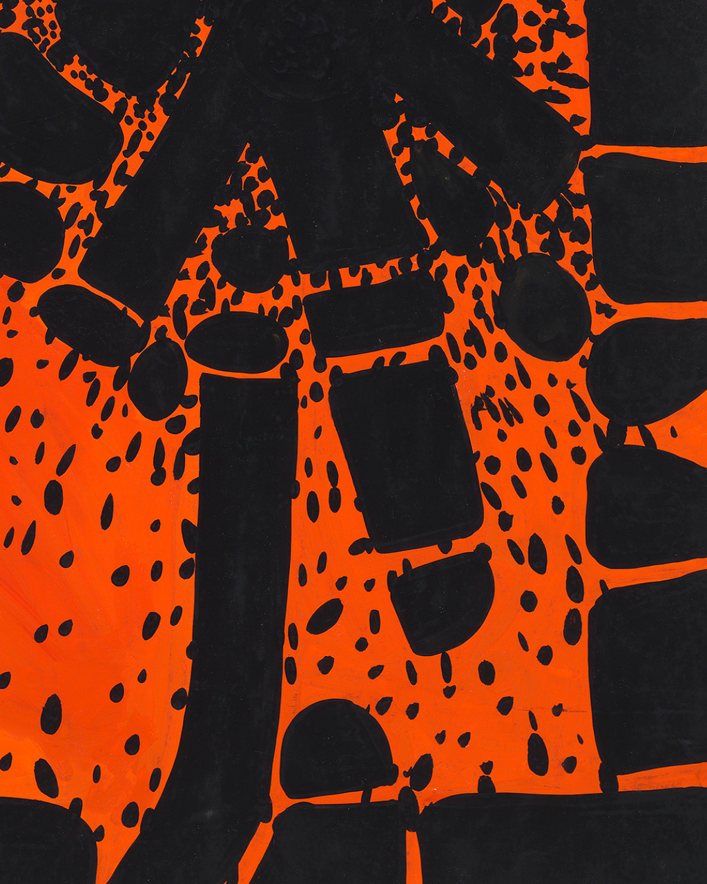 Diseño Textil Original Años 70 - Gouache abstracto "Composición 10"