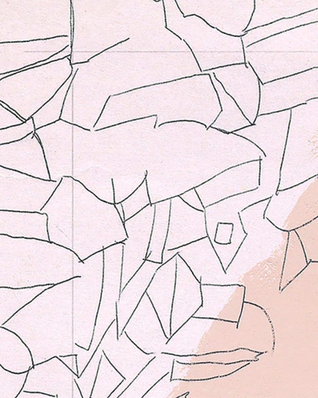 Diseño Textil Original Años 70 - Gouache Abstracto "Composición 16"