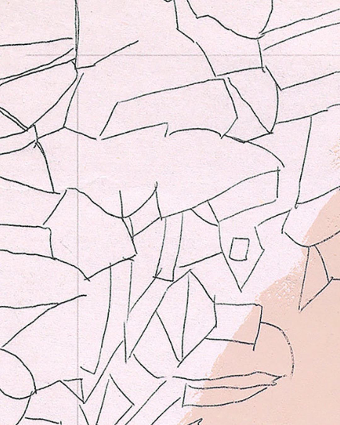 Diseño Textil Original Años 70 - Gouache Abstracto "Composición 16"