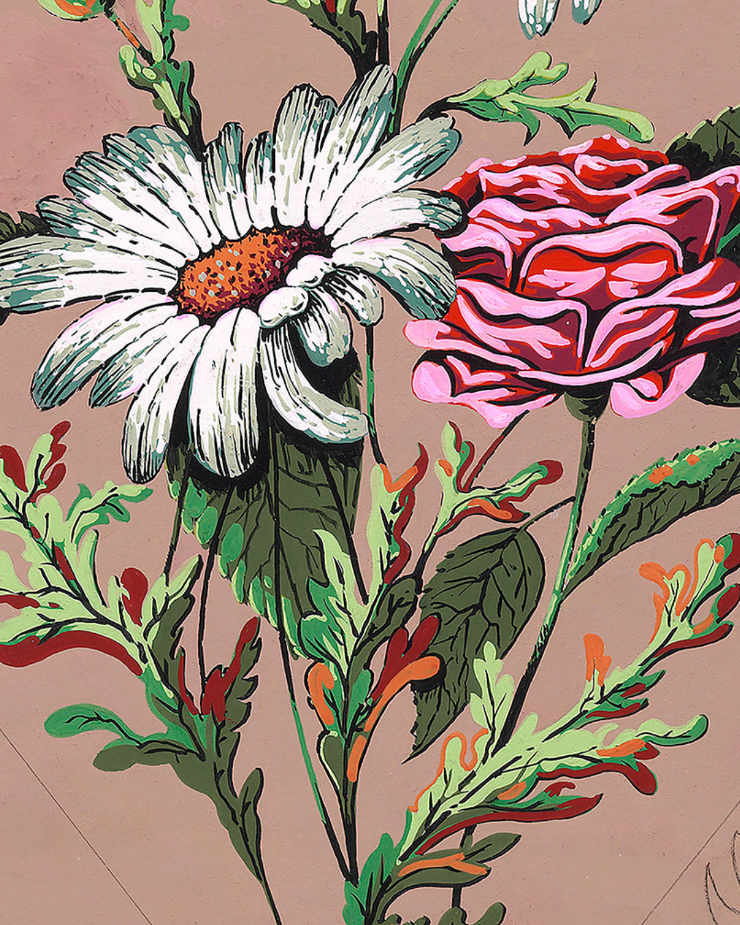 Diseño Textil Original Años 70 - Gouache Abstracto "Composición 17"