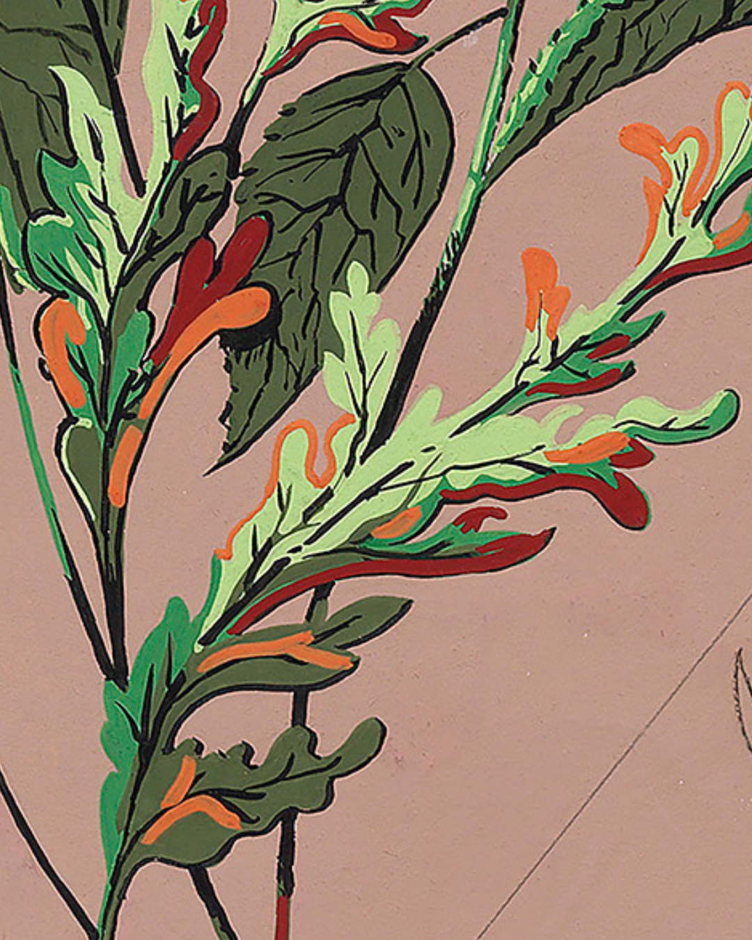 Diseño Textil Original Años 70 - Gouache Abstracto "Composición 17"