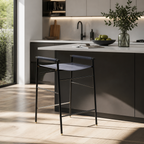 Repose Counter Stool - Handcrafted with leather and powder-coated steel 