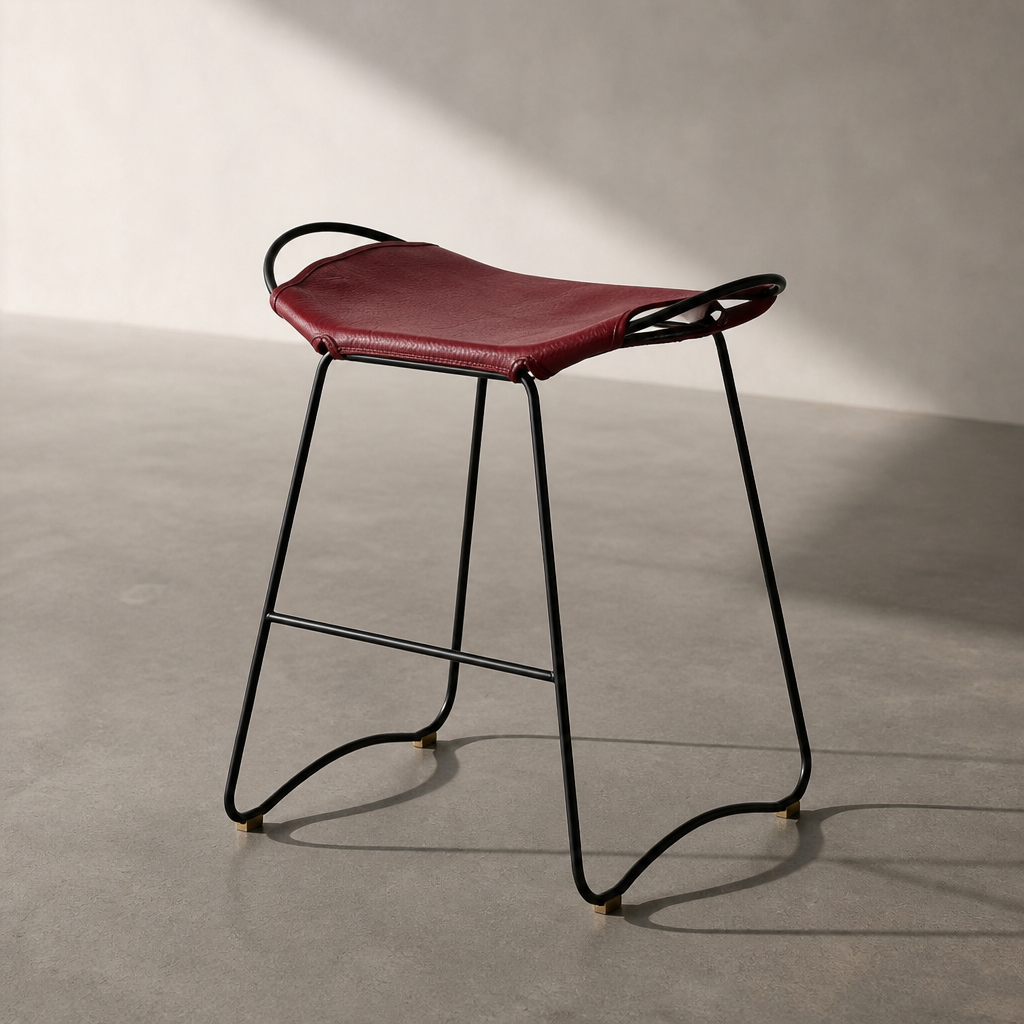 Hug Counter Stool - Handcrafted with Cowhide Leather