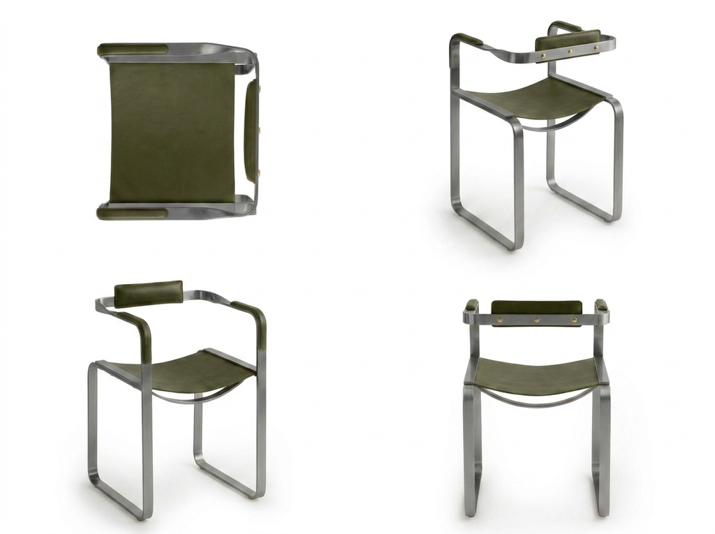 Silla Wanderlust - Personalizable y hecho a mano en piel vacuna y acero