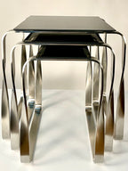 Mesa Auxiliar Nest - Diseño Contemporáneo en Metal y Cristal