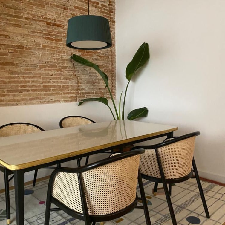 Mesa Antique Boutique Rectangular - Mid-Century sobre Estructura Cónica