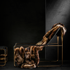 Natural mink fur blanket, handmade in Spain