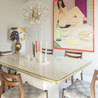 Mesa Antique Boutique Ovalada o Rectangular - Mid-Century con Base Central