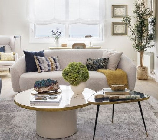 Mesa Baja Antique Boutique - Mid-Century con Base Central