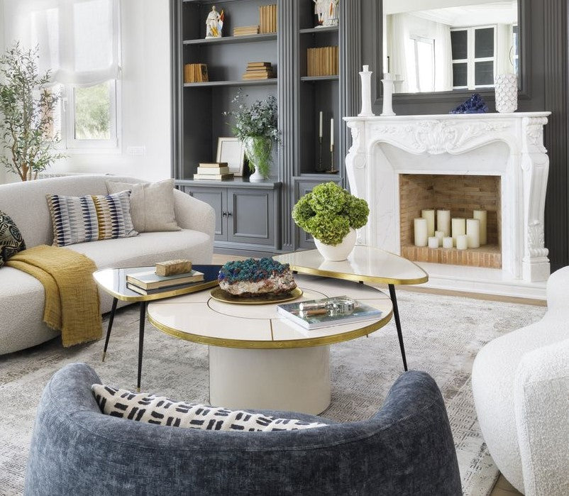 Mesa Baja Antique Boutique - Mid-Century con Base Central