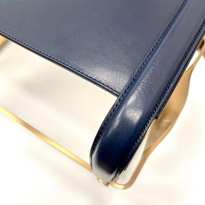 Wanderlust Footstool Handcrafted in Leather and Steel, Customizable
