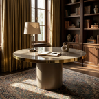 Mid-Century Round Antique Boutique Table with Pedestal Base