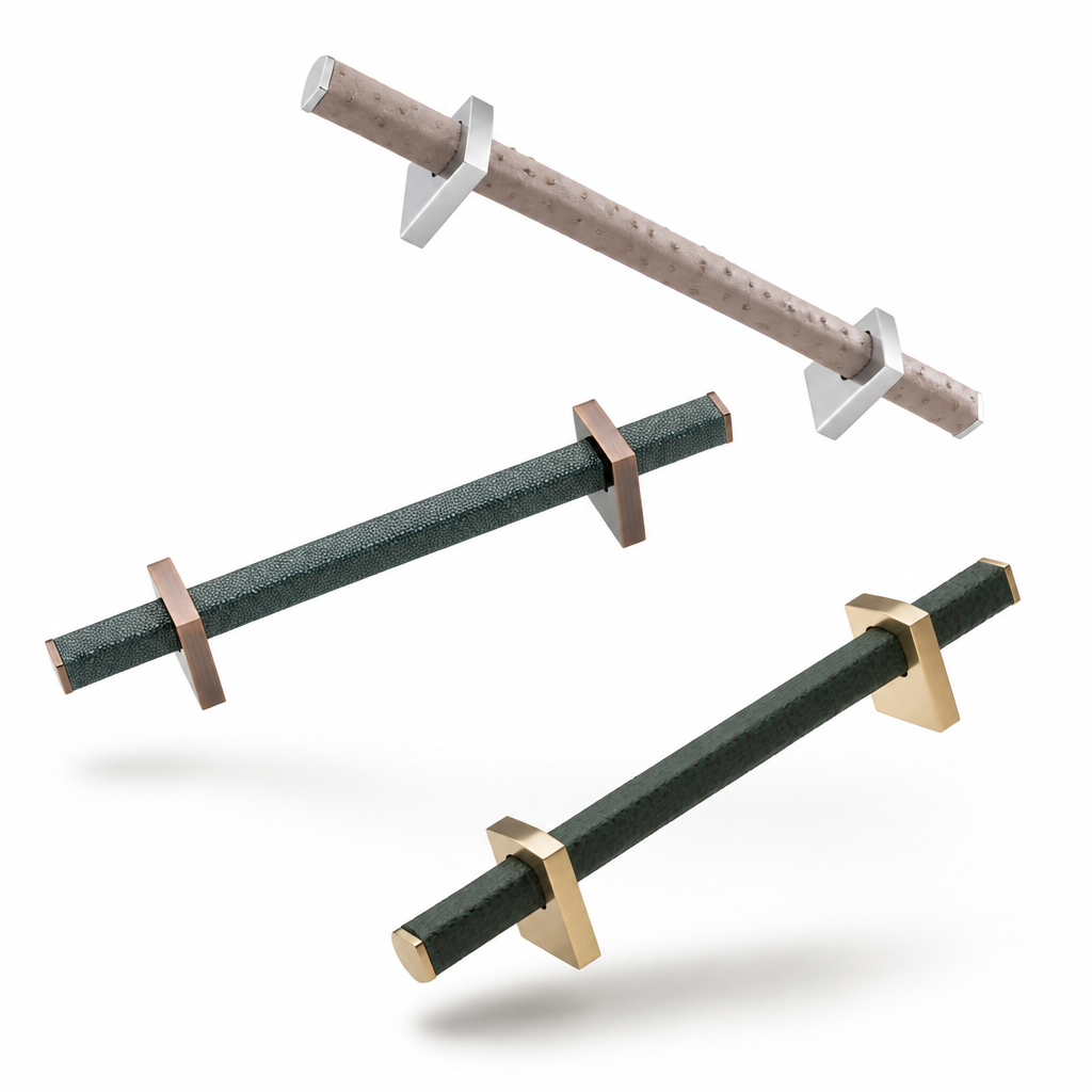 Sevilla - Handcrafted Pull Handle with Exotic Skins & Metal Details