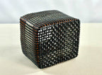 Cesta Chinese Tibor en Cuero y Caña - Black, Tan & Ivory